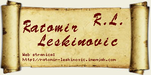 Ratomir Leškinović vizit kartica